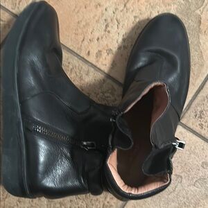 Gentle Souls Black Leather Ankle Booties